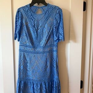 Nordstrom Blue Lace Long Sleeve Dress